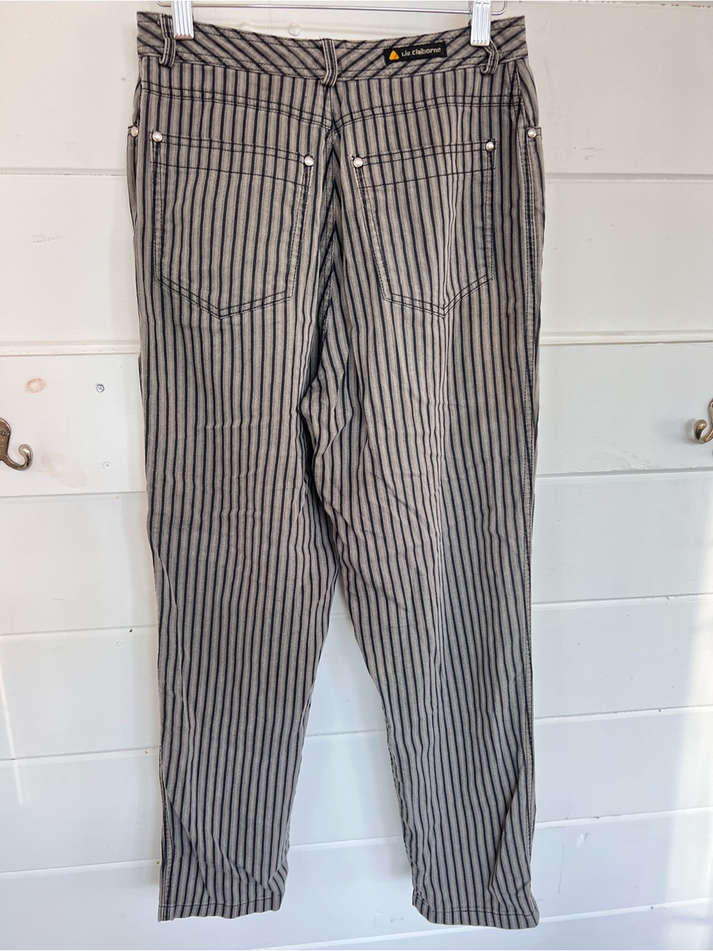 Vintage Liz Claiborne Striped Denim High-Waist Pants. Sz. 10 (modern Sm) - Picture 3 of 11